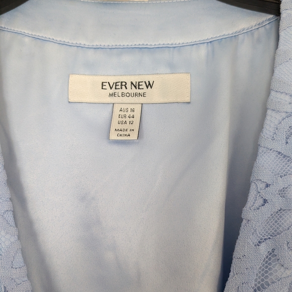 Ever New Lace Button-Front Midi Dress in Light Blue - Picture 6 of 6